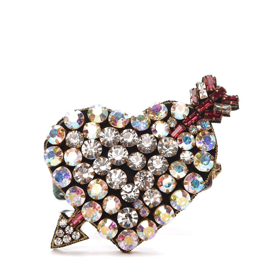 Gucci Web Crystal Heart Bracelet in Red NEW IN BOX - Picture 7 of 13